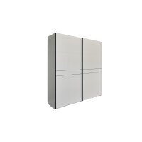 Interliving Kleiderschrank Serie 1207 – Schwebetürenschrank weißer Mattlack – zwei Türen, Breite ca. 212 cm