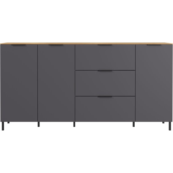 Wohnprogramm California - Sideboard Graphit & Navarra Eiche - ca. 192 x 98 cm