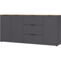 Wohnprogramm California - Sideboard Graphit & Navarra Eiche - ca. 192 x 98 cm