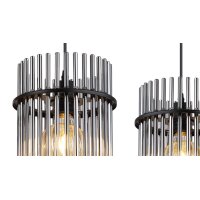 GLOBO Hängeleuchte Gorley rauchfarbenes Glas & Metall – Länge ca. 110 cm