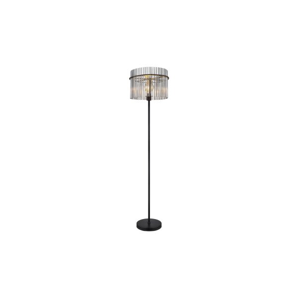 GLOBO Stehleuchte Gorley rauchfarbenes Glas & Metall – Höhe ca. 152 cm