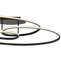 JUST LIGHT. Deckenleuchte Lumaca Schwarz & Weiß - ca. 80 x 31 cm