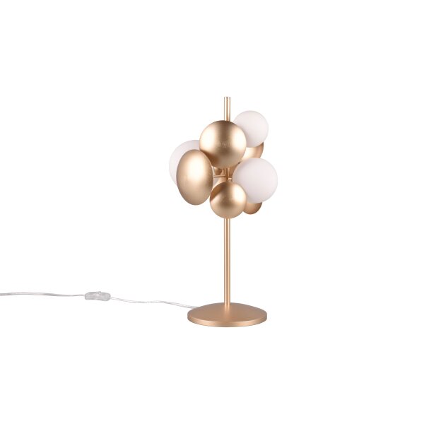 TRIO Tischleuchte Bubble Gold & Weiß – Höhe ca. 50 cm
