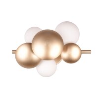 TRIO Wandleuchte Bubble Gold & Weiß –...