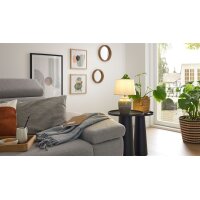 Interliving Leuchten Serie 9346 - Tischlampe graue Keramik – Höhe ca. 37 cm