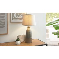 Interliving Leuchten Serie 9346 - Tischlampe graue Keramik – Höhe ca. 49 cm