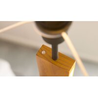 Interliving Leuchten Serie 9349 - Stehlampe Holz & schwarzer Stoff – Höhe ca. 160 cm