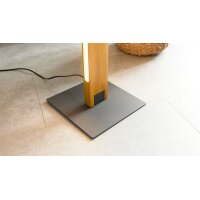 Interliving Leuchten Serie 9349 - Stehlampe Holz & schwarzer Stoff – Höhe ca. 160 cm