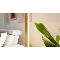 Interliving Leuchten Serie 9349 - Stehlampe Holz & schwarzer Stoff – Höhe ca. 160 cm