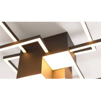 Interliving Leuchten Serie 9348 - Deckenlampe schwarzes Metall - Länge ca. 110 cm