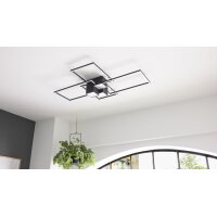 Interliving Leuchten Serie 9348 - Deckenlampe schwarzes Metall - Länge ca. 110 cm