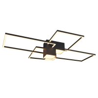 Interliving Leuchten Serie 9348 - Deckenlampe schwarzes Metall - Länge ca. 110 cm
