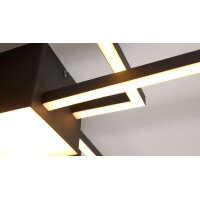 Interliving Leuchten Serie 9348 - Deckenlampe schwarzes Metall - Länge ca. 110 cm