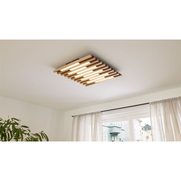 Interliving Leuchten Serie 9347 - Deckenlampe Holz - ca. 62 x 60 cm