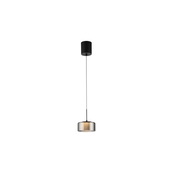 Paul Neuhaus Rika - Pendelleuchte Schwarz & Rauchgrau - Durchmesser ca. 15 cm