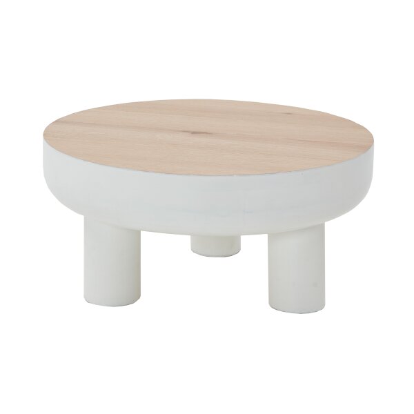 Couchtisch Tiffy Eiche & weißer Lack - Durchmesser ca. 70 cm