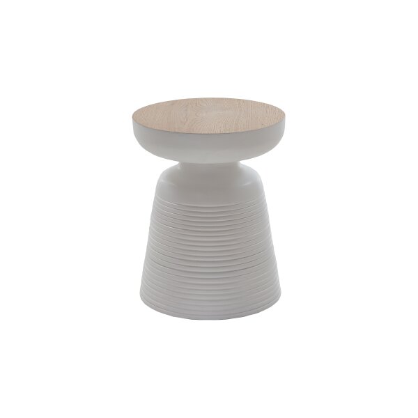 Couchtisch Tiffy Eiche & weißer Lack - Durchmesser ca. 35 cm