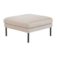 Roomio® No. 4101- XXL-Polsterhocker naturfarbener Bezug Monty & schwarze Metallfüße 384 - ca. 80 x 80 cm
