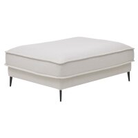 Roomio® No. 4102 - XXL-Polsterhocker weißer Stoffbezug Loop & Metallfüße 908 MF - ca. 90 x 120 cm