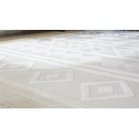 Roomio® Teppich No. 8304 cremefarbenes Rautenmuster - ca. 133 x 190 cm
