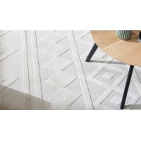 Roomio® Teppich No. 8304 cremefarbenes Rautenmuster - ca. 133 x 190 cm