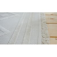 Roomio® Teppich No. 8304 cremefarbenes Rautenmuster - ca. 200 x 290 cm
