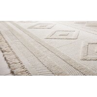 Roomio® Teppich No. 8304 cremefarbenes Rautenmuster -...