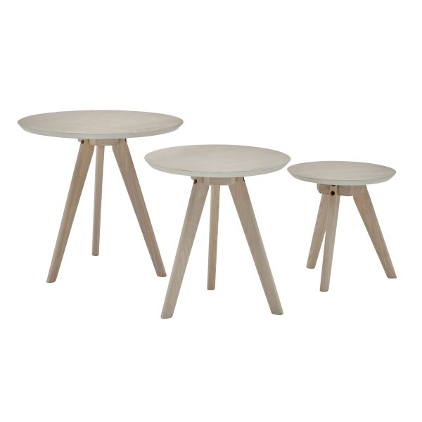 Roomio No. 2000 - Couchtisch-Set weiß gewaschene Esche - dreiteilig