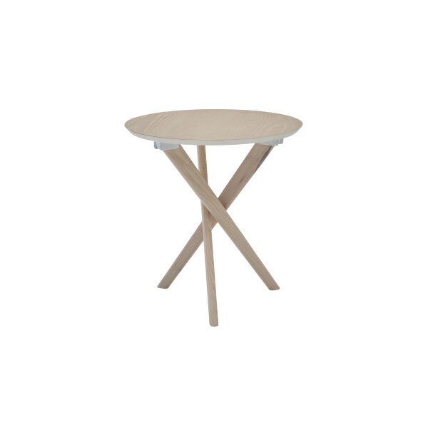Roomio No. 2000 - Beistelltisch weiß gewaschene Esche - Durchmesser ca. 50 cm