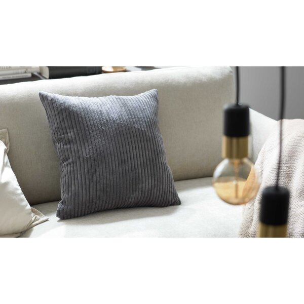 Roomio® Kissenhülle No. 9403 aschegrauer Breitcord - ca. 45 x 45 cm