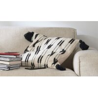 Roomio® Kissenhülle No. 9409 beige & schwarze Baumwolle - ca. 45 x 45 cm