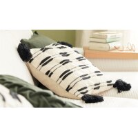Roomio® Kissenhülle No. 9409 beige & schwarze Baumwolle - ca. 45 x 45 cm