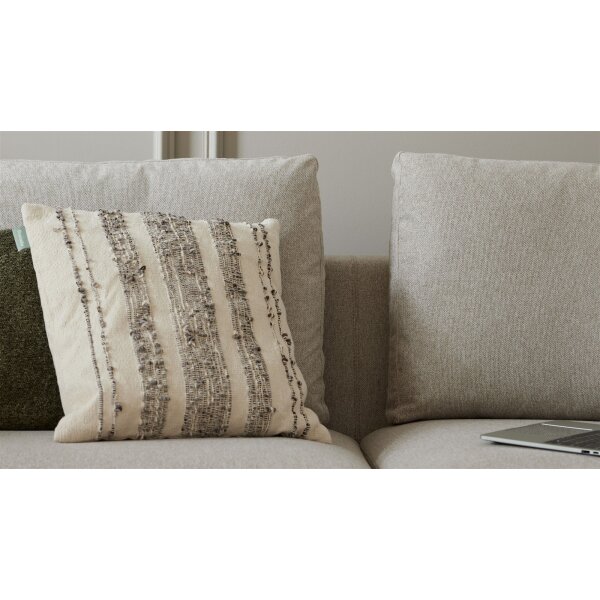 Roomio® Kissenhülle No. 9410 beiges & schwarzes Streifenmuster - ca. 45 x 45 cm