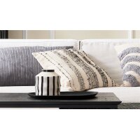 Roomio® Kissenhülle No. 9410 beiges & schwarzes Streifenmuster - ca. 45 x 45 cm