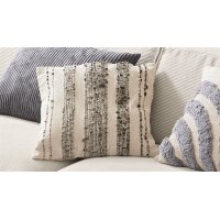 Roomio® Kissenhülle No. 9410 beiges & schwarzes Streifenmuster - ca. 45 x 45 cm