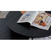 Roomio No. 2001 - Couchtisch-Set schwarzes Mangoholz & schwarzes Metall - zweiteilig