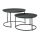 Roomio No. 2001 - Couchtisch-Set schwarzes Mangoholz & schwarzes Metall - zweiteilig