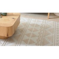Roomio® Teppich No. 8307 beiges Rautenmuster - ca. 133 x 190 cm