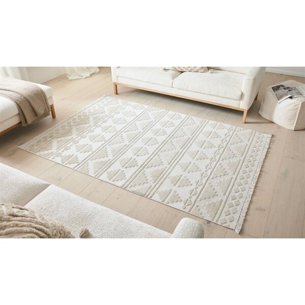 Roomio® Teppich No. 8307 beiges Rautenmuster - ca. 200 x 290 cm