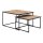 Roomio No. 2002 - Couchtisch-Set Eichefurnier & schwarzes Metall - zweiteilig