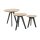 Roomio No. 2002 - Couchtisch-Set Eichefurnier & schwarzes Mangoholz - dreiteilig