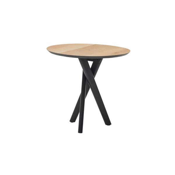 Roomio No. 2002 - Beistelltisch Eichefurnier & schwarzes Mangoholz - Durchmesser ca. 50 cm
