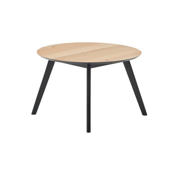 Roomio No. 2002 - Couchtisch Eichefurnier & schwarzes Mangoholz - Durchmesser ca. 65 cm