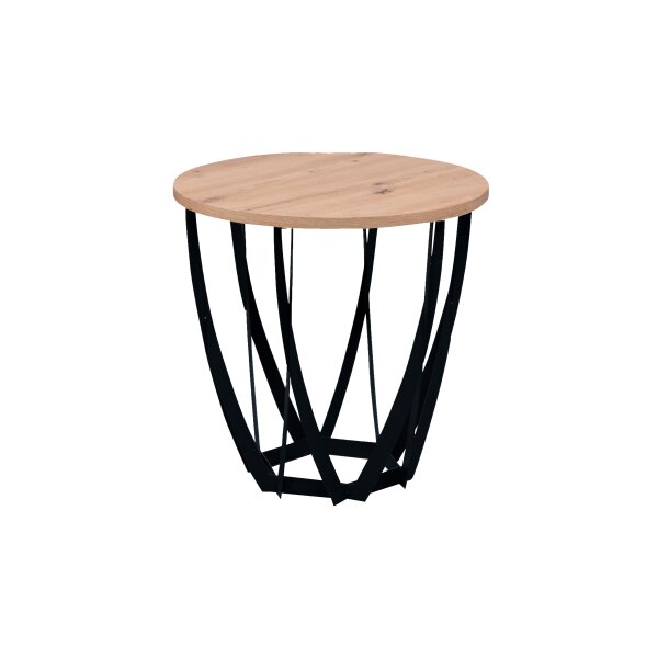 Beistelltisch Mella 1 Artisaneiche & Schwarz - Durchmesser ca. 50 cm