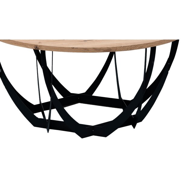 Couchtisch Mella 2 Artisaneiche & Schwarz - Durchmesser ca. 80 cm