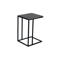 Beistelltisch Jon Grau marmorierter Stein & Schwarz – ca. 38 x 43 cm