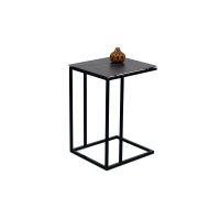 Beistelltisch Jon Grau marmorierter Stein & Schwarz – ca. 38 x 43 cm