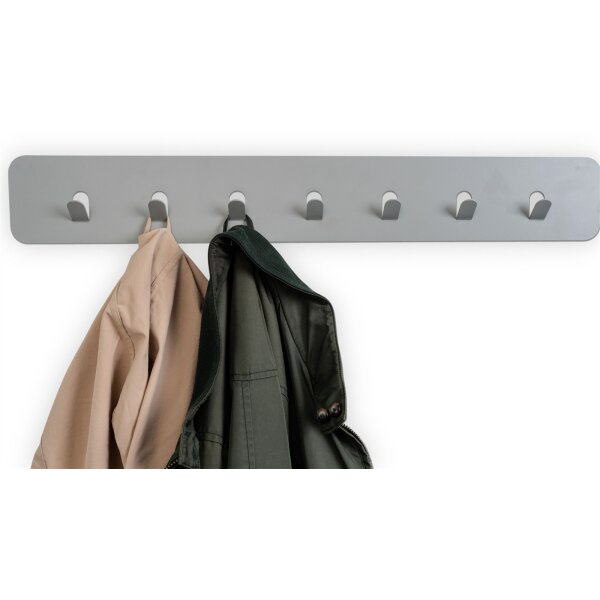 Garderobenleiste Lilly Grau – Sieben Haken, Länge ca. 70 cm