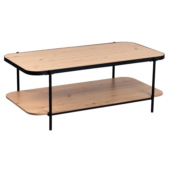 Couchtisch Pina 2 Artisan Eiche & Schwarz - ca. 120 x 45 cm