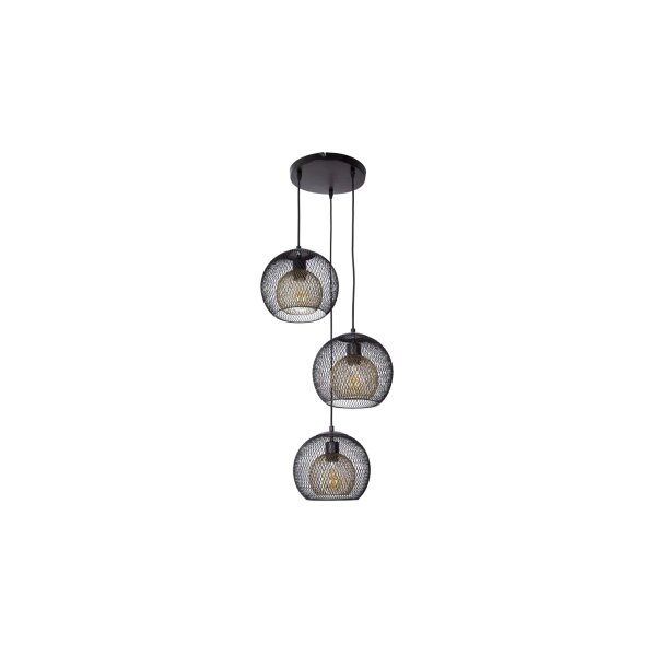 GLOBO Lampen Serie Selina - Hängelampe schwarzes & goldenes Metall – Durchmesser ca. 45 cm